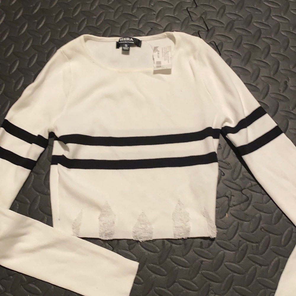 tight distressed long sleeve crop top